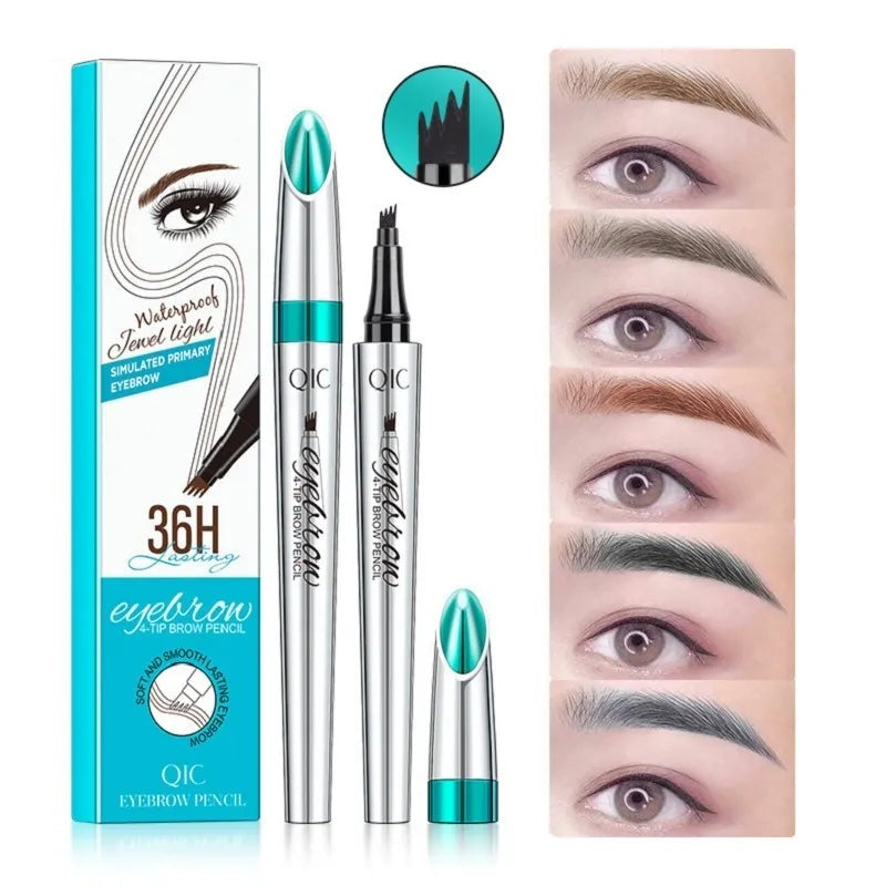 Four-Claw Sketch Eyebrow Pencil Black Brown Gray Liquid Eye Brow Pencil Waterproof Long Lasting 3D Microblading Eyebrow Pen